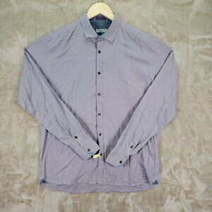 Ted Baker London Button-Down Shirt Multicolor Plaid Long Sleeve Men's Size 5